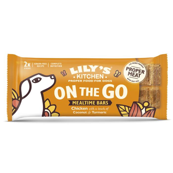 Lily's Kitchen - Kitchen On the Go Bars for Dogs Chicken 2pk, 40g  Pack of 16