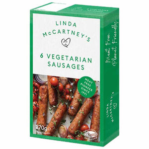 Linda McCartney - 6 Vegetarian Rosemary and Onion Sausages, 270g | Pack of 8