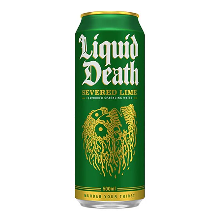 Liquid Death Mountain Water - Severed Lime  Flavoured Sparkling Water, 500ml - Pack of 12