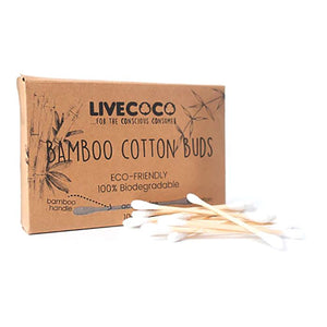 LiveCoco - Bamboo Cotton Buds 100 Buds, 4g - Pack of 6