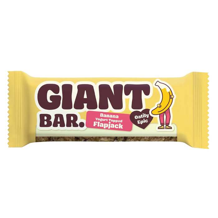 Ma Baker - Giant Bar Yogurt Topped Flapjack Banana, 90g - Pack of 20