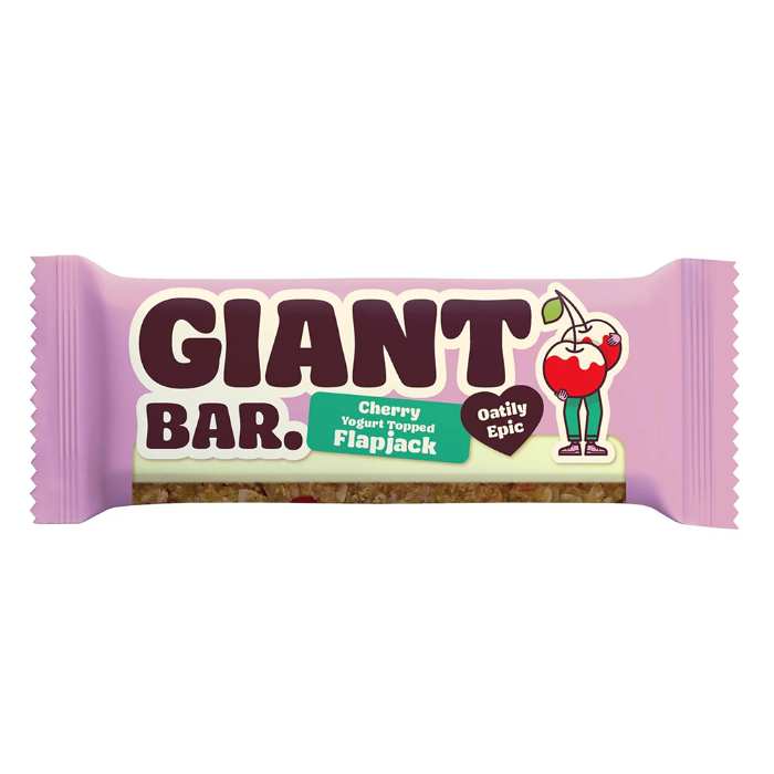 Ma Baker - Giant Bar Yogurt Topped Flapjack Cherry, 90g - Pack of 1
