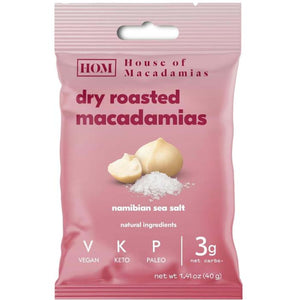 House of Macadamias - Macadamia Nuts with Namibian SeaSalt Org, 40g | Pack of 12