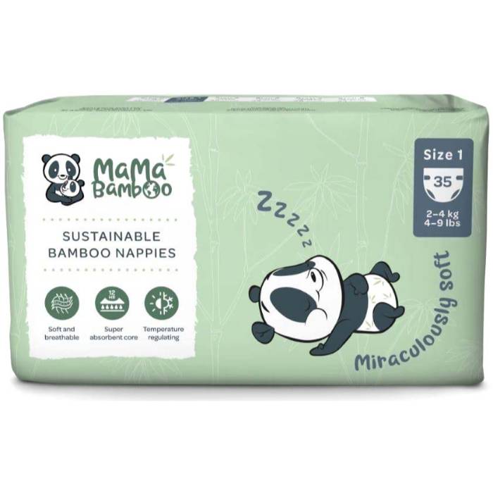 Mama Bamboo - Eco Nappies Size 1 (Newborn x 35 Nappies)