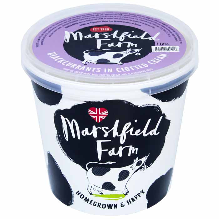 Marshfield - Blackcurrant Sorbet, 1L  Pack of 4