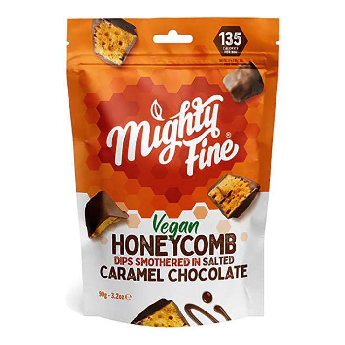 Mighty Fine - Vegan Salted Caramel Honeycomb Dips, 90g - Pack of 12