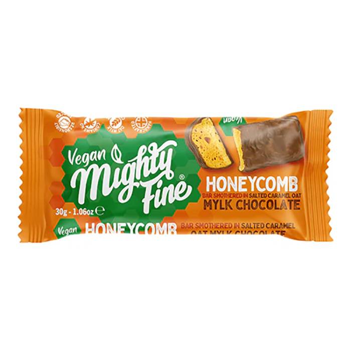 Mighty Fine - Vegan Salted Caramel Mylk Chocolate Bar, 30g  Pack of 15