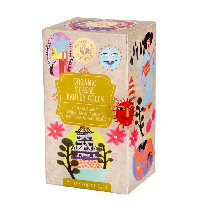 Ministry of Tea - Organic Serene Barley Green Tea, 20 Bags
