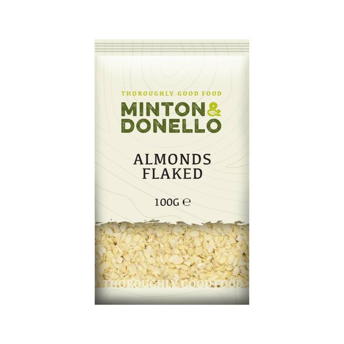 Minton & Donello - Almonds Flaked, 100g  Pack of 6 