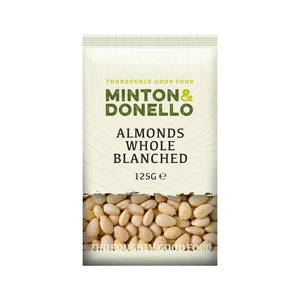 Minton & Donello - Almonds Whole Blanched, 125g | Pack of 6