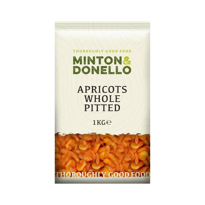 Minton & Donello - Apricots Whole Pitted, 1kg  Pack of 6