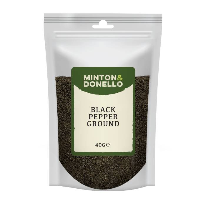 Minton & Donello - Black Pepper Ground, 40g  Pack of 10