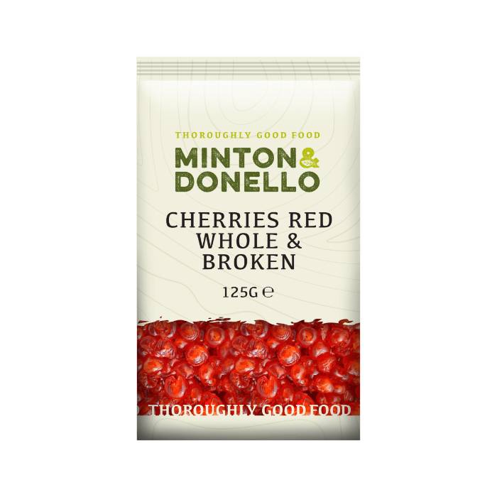 Minton & Donello - Cherries Red Whole & Broken, 125g  Pack of 6