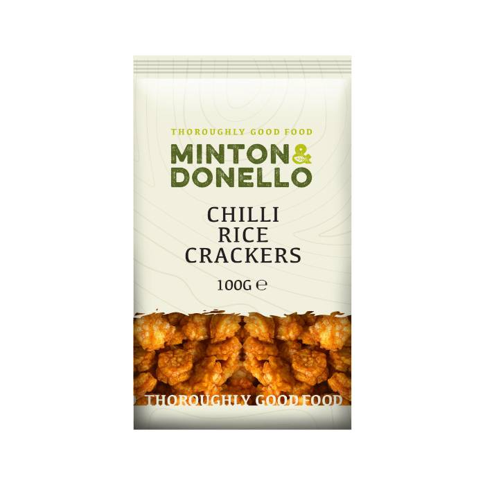 Minton & Donello - Chilli Rice Crackers, 100g  Pack of 6