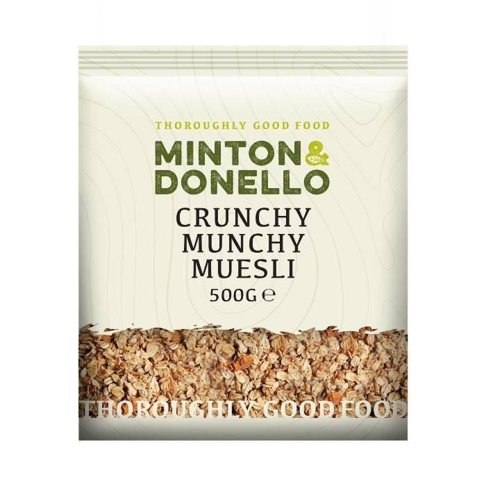 Minton & Donello - Crunchy Munchy Muesli, 500g  Pack of 6