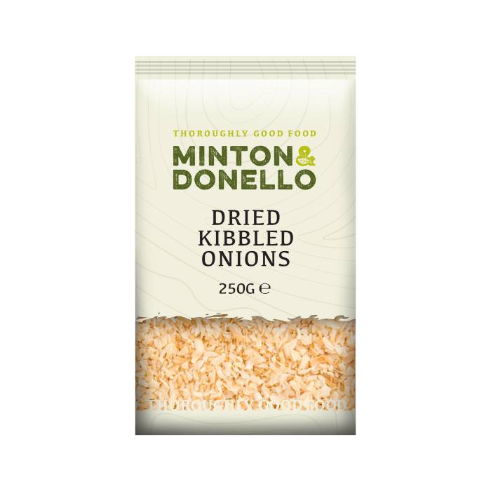 Minton & Donello - Dried Kibbled Onions, 250g  Pack of 6