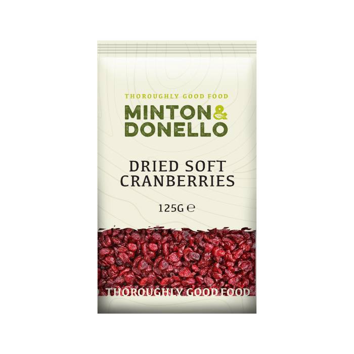 Minton & Donello - Dried Soft Cranberries, 125g  Pack of 6