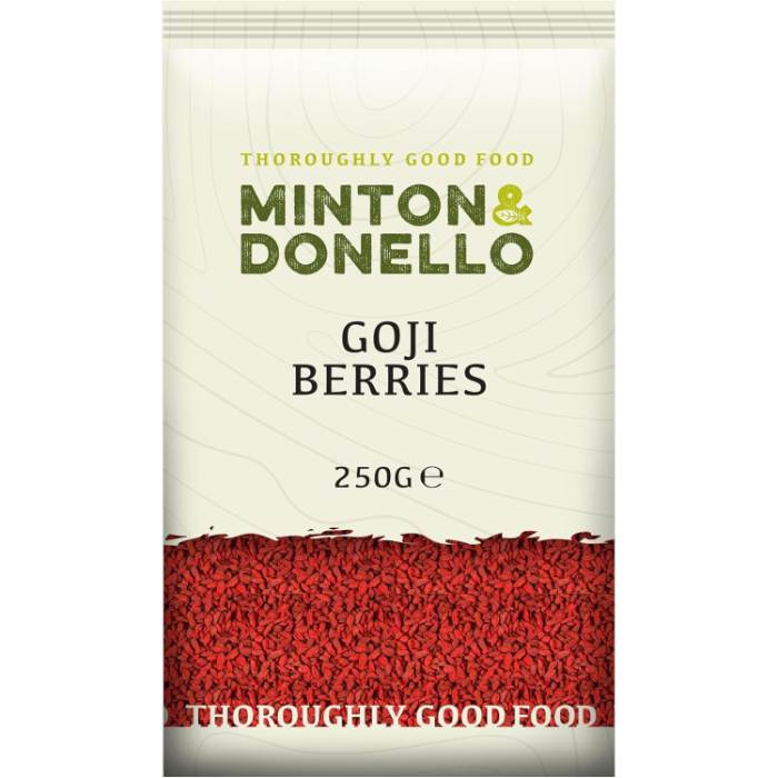 Minton & Donello - Goji Berries, 250g - Pack of 6