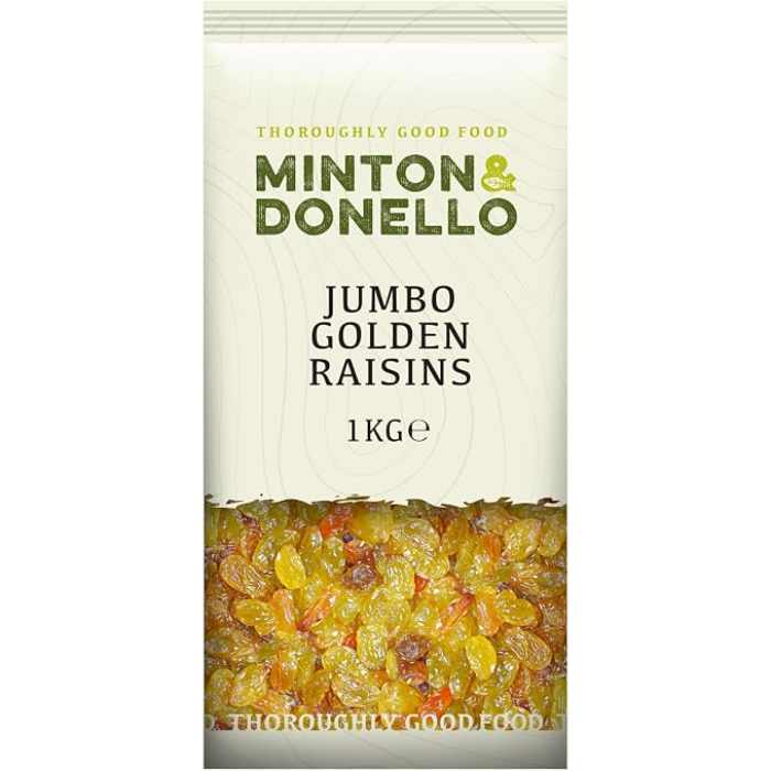 Minton & Donello - Jumbo Golden Raisins, 1000g  Pack of 6