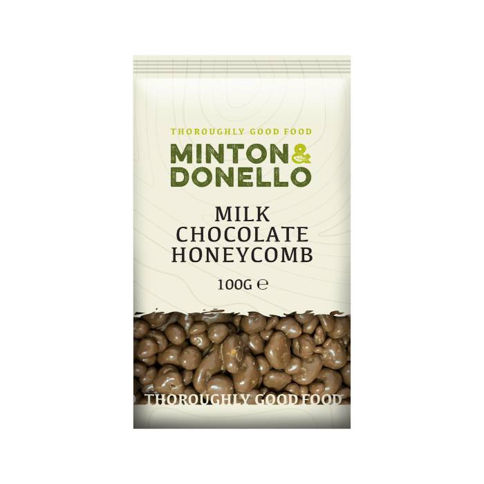 Minton & Donello - Milk Chocolate Honeycomb, 100g - Pack of 6