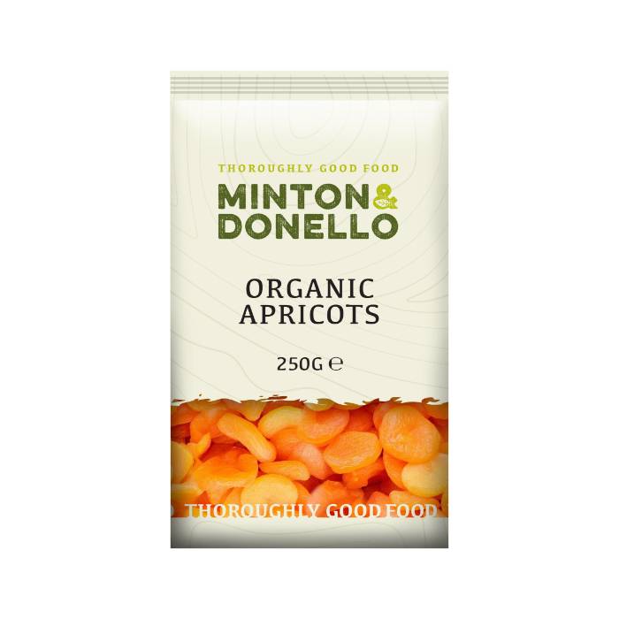 Minton & Donello - Organic Apricots, 250g Pack of 6