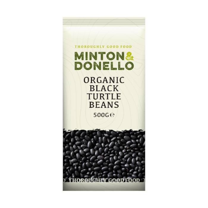 Minton & Donello - Organic Black Turtle Beans, 500g  Pack of 6