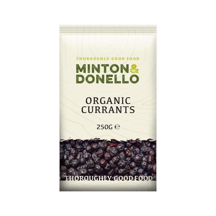 Minton & Donello - Organic Currants, 250g  Pack of 6