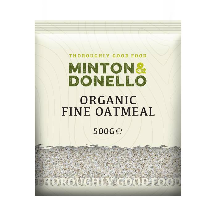 Minton & Donello - Organic Fine Oatmeal, 500g  Pack of 6