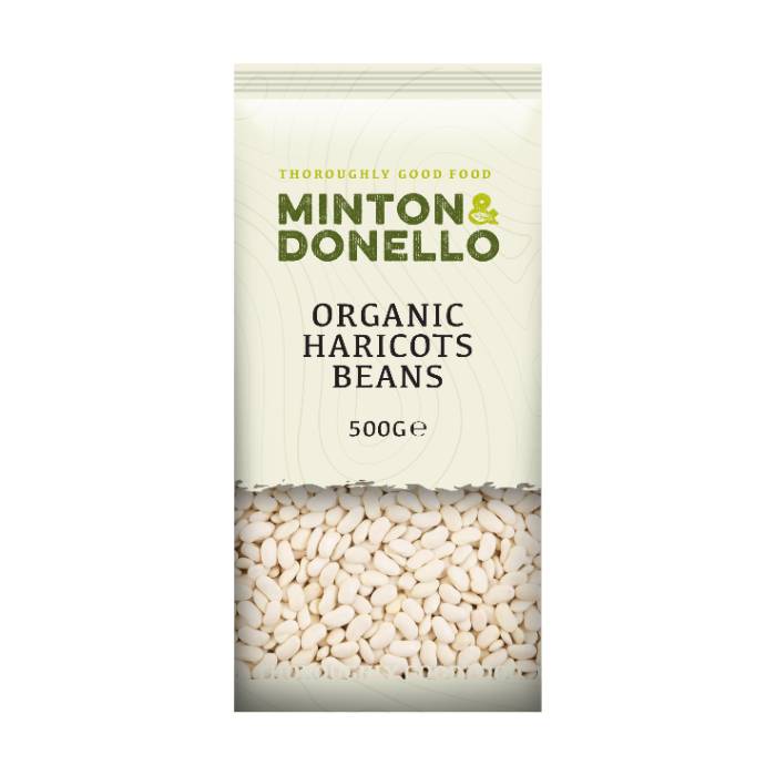 Minton & Donello - Organic Haricots Beans, 500g  Pack of 6