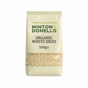 Minton & Donello - Organic Orzo (Risoni) White, 500g | Pack of 6