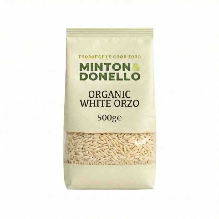 Minton & Donello - Organic Orzo (Risoni) White, 500g  Pack of 6