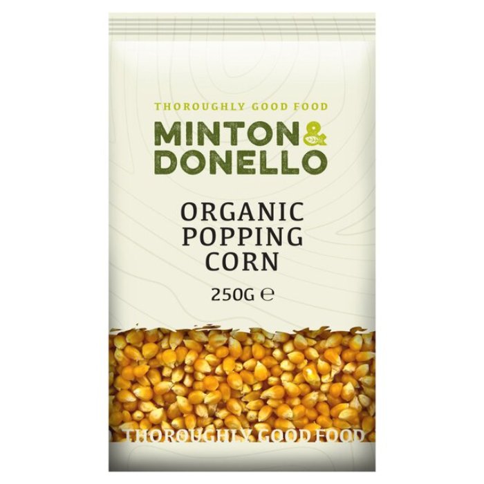 Minton & Donello - Organic Popping Corn, 250g  Pack of 6