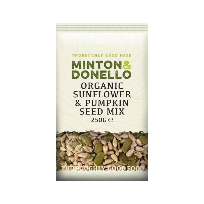 Minton & Donello - Organic Sunflower & Pumpkin Mix, 250g  Pack of 6