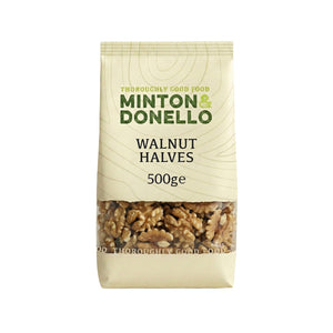 Minton & Donello - Organic Walnuts Halves, 500g | Pack of 6