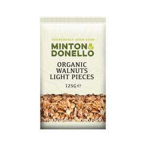 Minton & Donello - Organic Walnuts Light Halves, 125g | Pack of 6