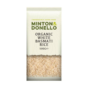 Minton & Donello - Organic White Basmati Rice, 500g | Pack of 6