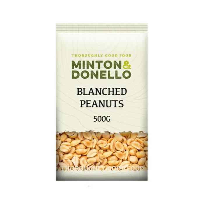 Minton & Donello - Peanuts Blanched, 500g  Pack of 6