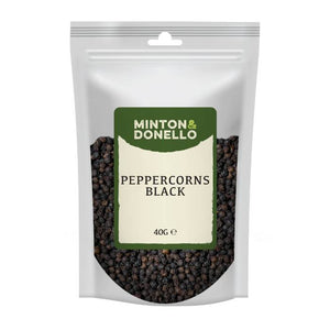 Minton & Donello - Peppercorns Black, 40g | Pack of 10