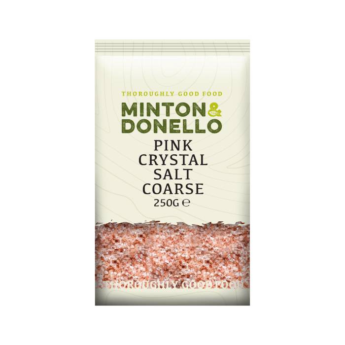 Minton & Donello - Pink Crystal Salt Coarse, 250g  Pack of 6