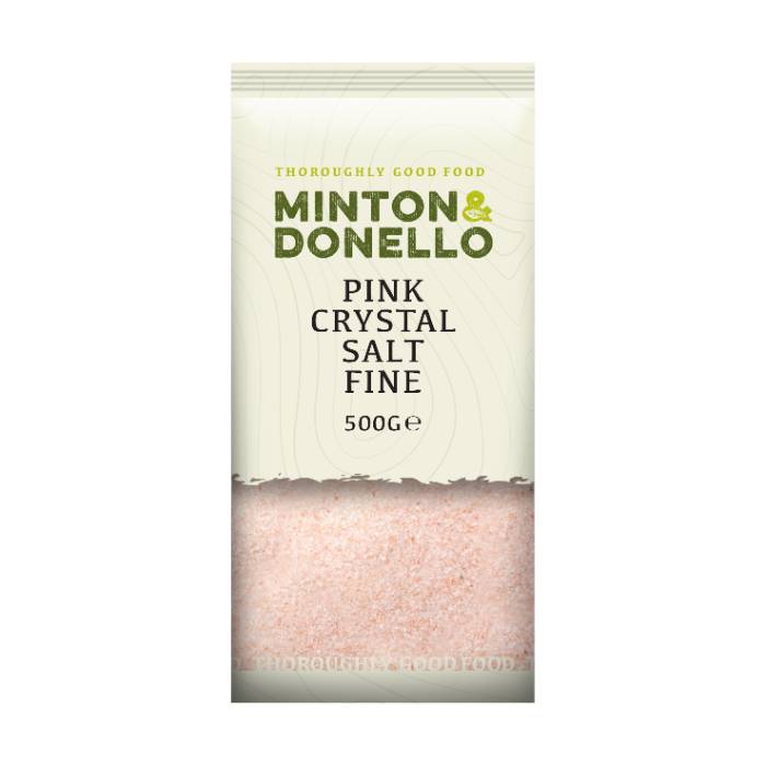 Minton & Donello - Pink Crystal Salt Fine,500g  Pack of 6 