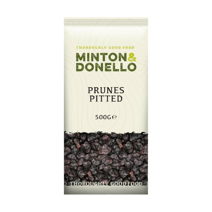 Minton & Donello - Prunes Pitted, 500g  Pack of 6