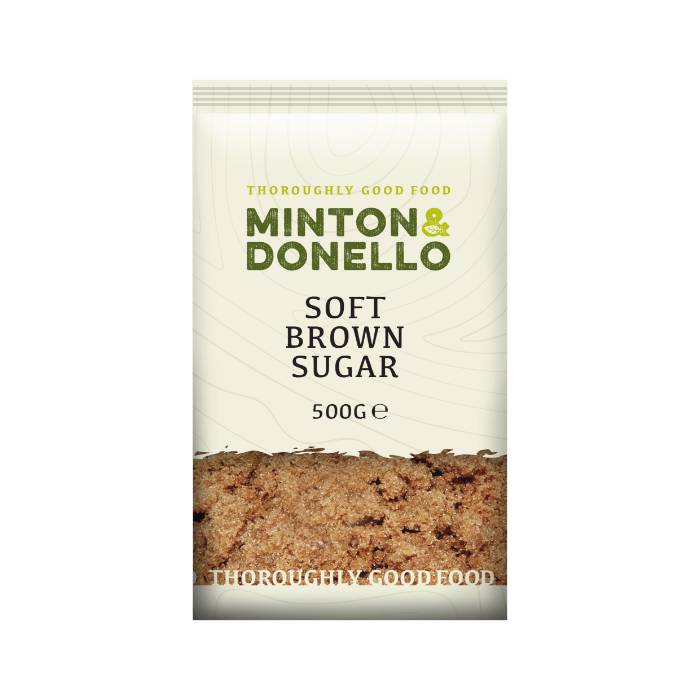 Minton & Donello - Soft Brown Sugar, 500g  Pack of 6