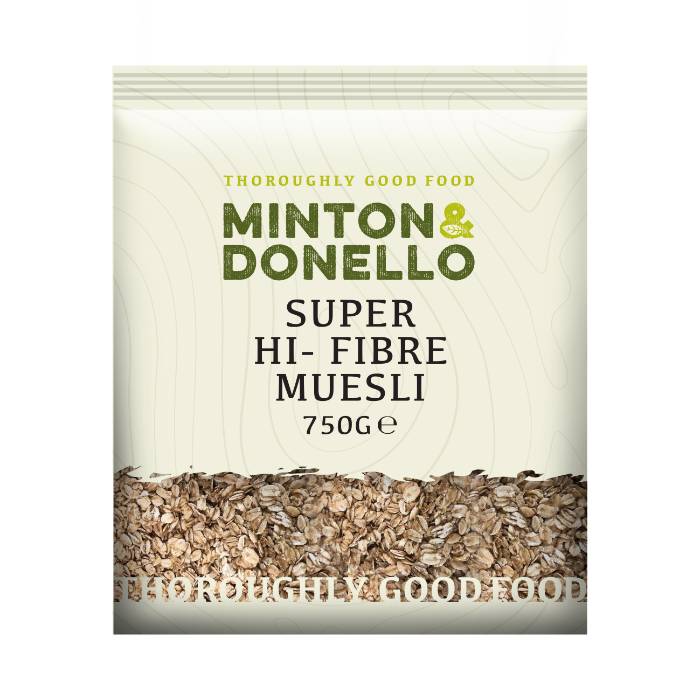 Minton & Donello - Super Hi-Fibre Muesli, 750g  Pack of 6