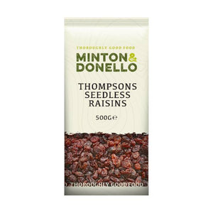 Minton & Donello - Thompsons Seedless Raisins, 500g | Pack of 6