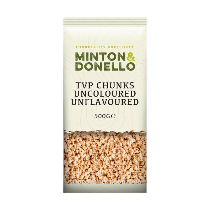 Minton & Donello - Tvp Chunks UncolouredUnflavoured, 500g  Pack of 6