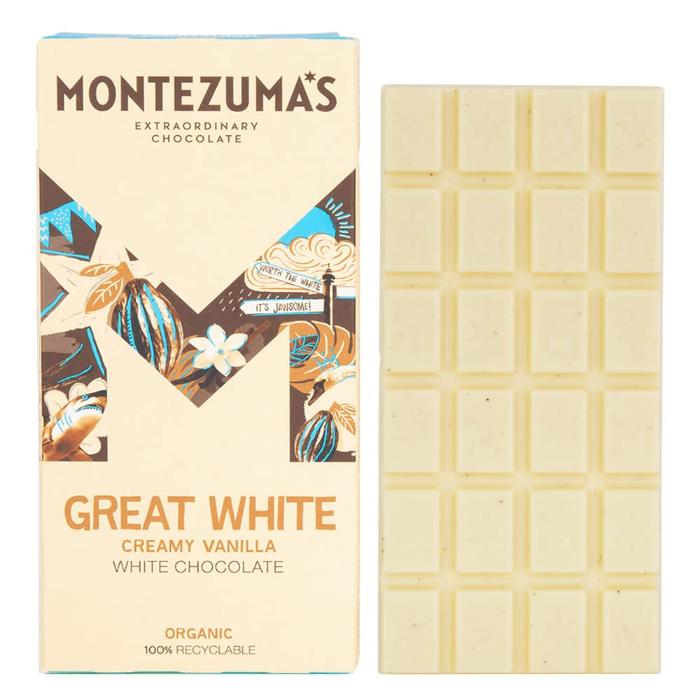 Montezumas - Great White Organic Chocolate, 90g  Pack of 12