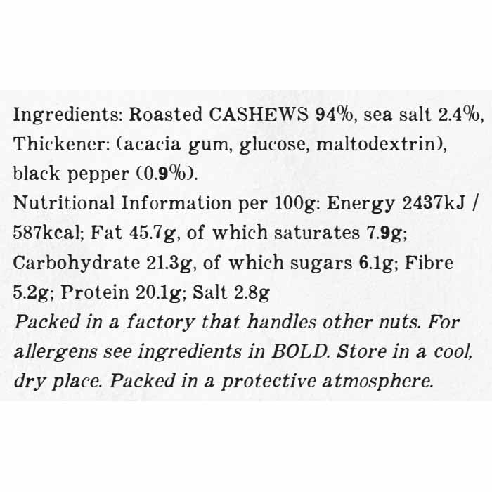 Mr. Filberts - Salt & Pepper Cashews, 40g  Pack of 20 - Back