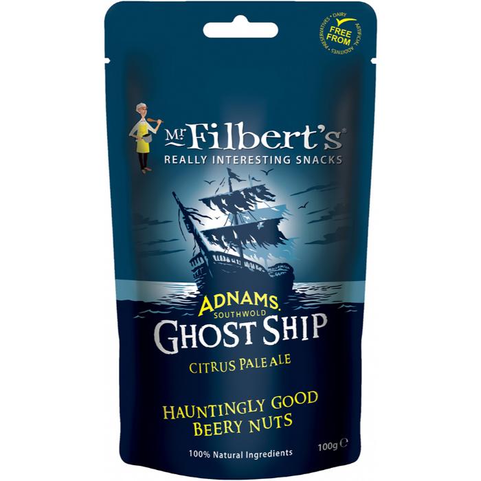 Mr Filberts - Adnams Ghost Ship Beery Peanuts, 100g  Pack of 12