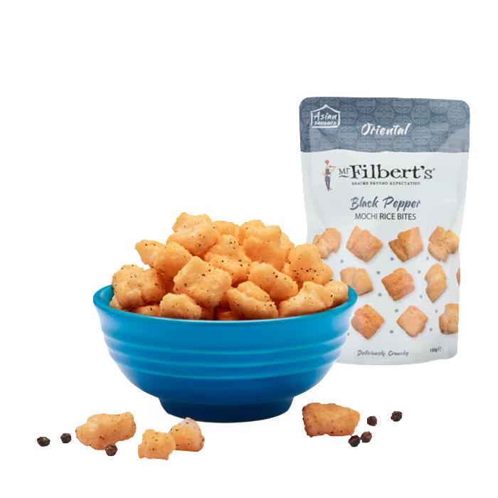 Mr Filberts - Black Pepper Mochi Rice Bites, 150g  Pack of 6
