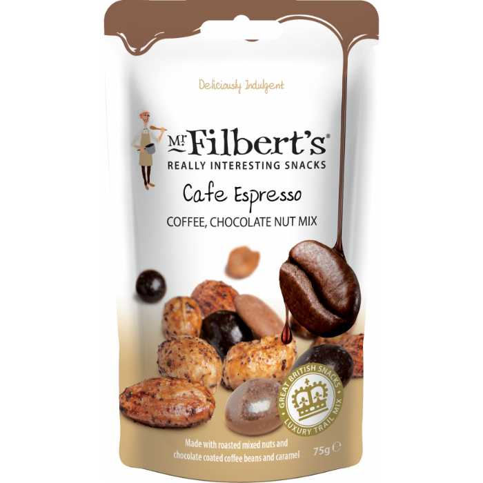 Mr Filberts - Café Espresso Coffee Chocolate Nut Mix, 75g  Pack of 15